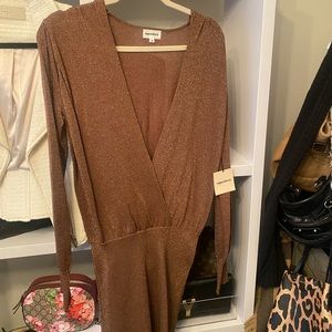 Brown sparkly cocktail dress